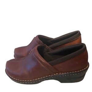 Eastland Kelsey Women Leather Brown Slip On Clogs Shoes Size 11M